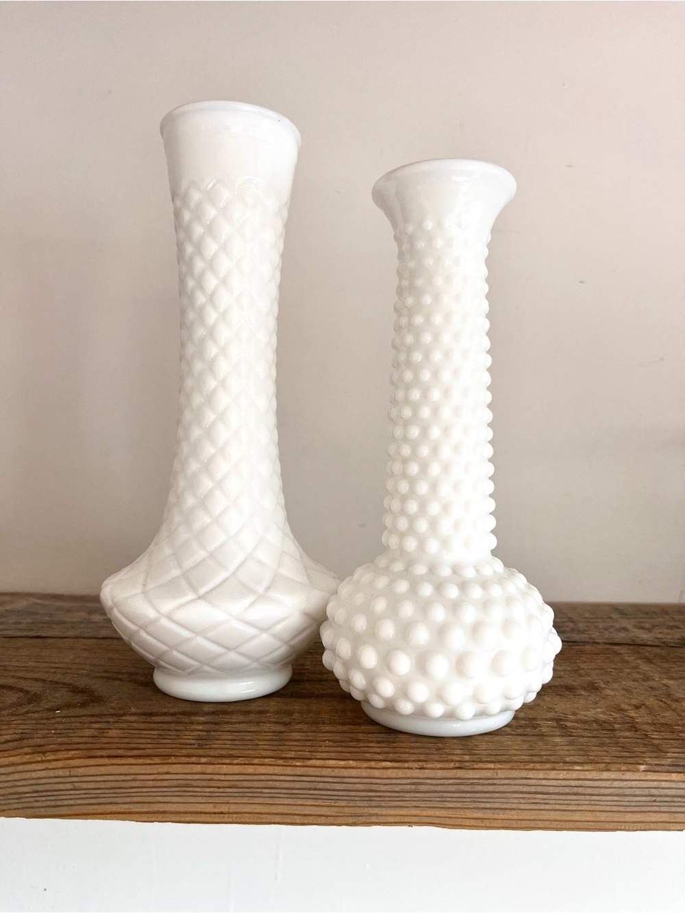 Milk Glass Bud Vases Set - White Home Accent